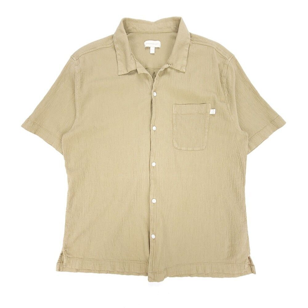 NEW Urban Outfitters Standard Cloth Liam Crinkle Shirt Old Money Khaki Medium